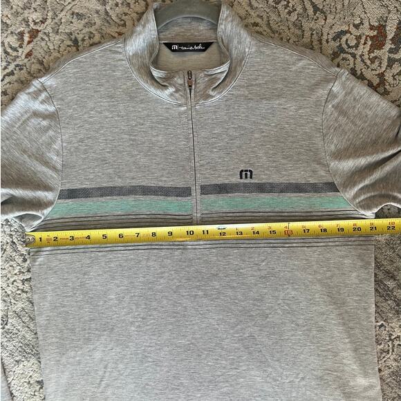 TravisMathew Grey Eco Collection Twist Lime 1/4 Zip Pullover Medium - Picture 11 of 11